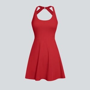 HALARA Red Backless Twisted Active Dress NWT Size S